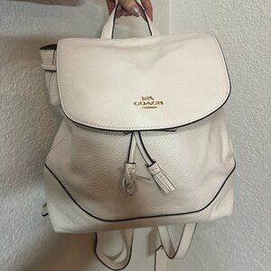 Brand New Coach Pebbled Leather White Elle Backpack Bag